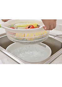 Bộ 01chậu & 01rổ nhựa Oval Sanada Seiko 5.3L cao cấp có tay cầm tiện dụng - Hàng nội địa Nhật Bản.