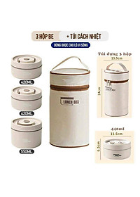 HỘP ĐỰNG CƠM GIỮ NHIỆT, HỘP CƠM INOX 3 TẦNG CAO CẤP KÈM TÚI ĐỰNG + HỘP ĐŨA MUỖNG - HÀNG CHÍNH HÃNG