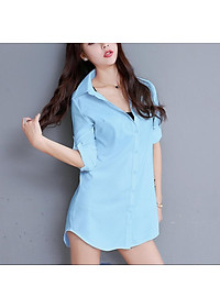 Sơ mi trắng công sở dáng dài form rộng Haint Boutique