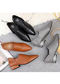 Giày boot nữ cao cấp cổ thấp phong cách hàn quốc 21204