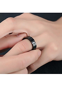 Nhẫn Nam Màu Đen Titan Cao Cấp TT 0849