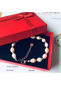 Combo Vòng đeo tay Ngọc Trai nuôi cấy tự nhiên, Mixed màu, hạt bầu dục, 5-7li, freesize, Kèm Bản PHOTOCOPY Giấy KIỂM ĐỊNH, hộp đựng lót Nhung gấm