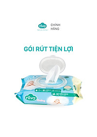 Khăn Ướt Đa Năng Không Mùi NIVA Gói 80 Tờ Tiện Dụng, Diệt Khuẩn, An Toàn Cho Trẻ Sơ Sinh Phụ Nữ Mang Thai