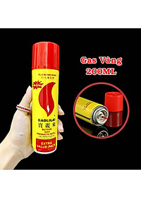 Gas bơm bật lửa hột quẹt chai vàng nhỏ loại 200ml