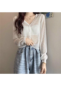 Áo khoác len cadigan mỏng 5 khuy màu pastel nhẹ nhàng