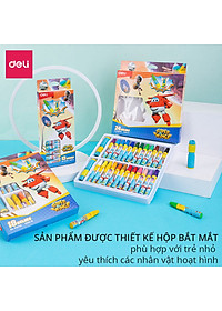 Bút sáp dầu Super Wings x Deli – thân lục giác – 12/18/24 màu - EC009-12 /EC009-18/ EC009-24