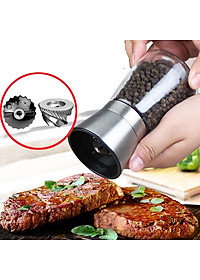 Máy Xay Tiêu Cầm Tay Thủy Tinh - Dụng Cụ Cối Xay Tiêu Nắp Inox Vặn Tay Nhỏ Gọn Tiện Dụng - Hàng Loại 1 - Chính Hãng MINIIN