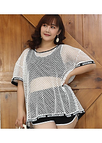 Đồ Bơi Nữ Hai Mảnh Bigsize Kèm Áo Lưới AT198 MayHomes Cho Cân Nặng 67Kg-85Kg