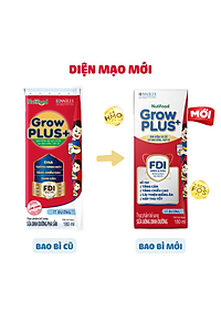 Thùng SBPS Nutifood GrowPLUS+ Suy Dinh Dưỡng Ít đường - Tăng Cân, Tăng Chiều Cao (48 Hộp x 180ml)