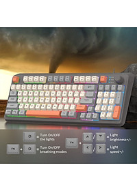 Bàn Phím Led Rainbow Gaming Giả cơ K82 có núm chỉnh âm lượng cho máy tính , laptop hàng nhập khẩu