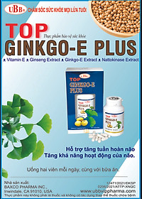 Thực Phẩm Chức Năng - UBB TOP GINKGO-E PLUS - Hỗ trợ tăng tuần hoàn não, Bổ não, giảm nguy cơ tai biến