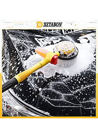 Dụng Cụ Rửa Xe Hơi Ô Tô Tự Xoay 360 Độ, Rửa Xe Hơi Kết Hợp Bàn Chải Cọ Tự Động, Xoay Tròn 360, Tháo Lắp Dễ Dàng