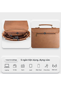 Túi Trita ( Thời trang nam nắp gập phối quai trên - Túi đeo chéo da RTN8 )