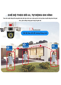 Camera Yoosee 3 Mắt Máy Bay Độc Lập Siêu Sắc Nét, Đêm Có Màu, Đàm Thoại Hai Chiều, Chống Nước Nhựa IP66, Hàng Nhập Khẩu