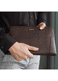 Clutch, Ví Cầm Tay Thời Trang Nam Da Bò Saffiano Cao Cấp CK11 Nâu 