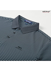 Áo Polo Nam VIỆT PHÁP Form Luxury - Thun Lụa Lạnh Sọc, lịch lãm, sang trọng 2A113