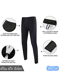 Đồ bơi nam cỡ đại đến 130kg, quần áo tắm big size cho người béo mập, áo dài tay khoá kéo & quần dài chống nắng, chất thun bơi lạnh Hàn co giãn đa chiều | BN036