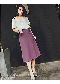 Chân váy Anni phối nút thời trang