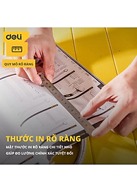 Thước Kẻ Thép Deli Các Kích Thước 15/20/30/50cmTiện Lợi - Chất Liệu Chống Mòn Gỉ - DL8015