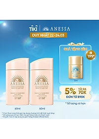 Bộ đôi 2 Kem chống nắng dạng sữa dưỡng da dịu nhẹ cho da nhạy cảm & trẻ em Anessa SPF 50+ PA++++ 60ml