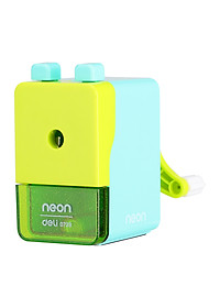 Gọt chì quay tay Deli 739 Chuốt bút chì quay tay Giao màu ngẫu nhiên