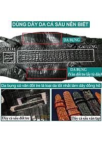 Dây đồng hồ dành cho AW da cá sấu đốt tre D108 - Da thật khâu tay thủ công cao cấp