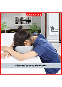 Gối Ngủ Du Lịch Chất Liệu Memory Foam Mật Độ Cao - Gối Ngủ Văn Phòng Thông Minh Cao Cấp Chính Hãng Dododios – Kèm Túi Vải Nhung Đựng Gối Ngủ Chữ U Văn Phòng