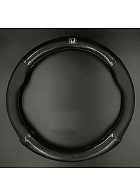 Bọc vô lăng TTAUTO cho xe ô tô từ 4 đến 7 chỗ chất liệu da vân carbon cao cấp có logo HONDA (Đen)