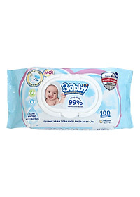 Khăn Ướt Em Bé Bobby Không Mùi Gói 100 Miếng