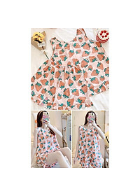 Bộ đồ mặc ở nhà dành cho nữ, bộ áo ba lỗ và quần đùi nhún bèo vải lanh mặc nhà mềm mát, trẻ trung size 35 - 75 kg