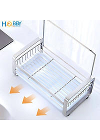 Kệ đựng đồ dùng rửa chén có treo khăn dán tường Hobby home decor KRC4