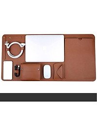 Combo 5 in 1 gồm bao da, túi da chống sốc, dekspad, ví đựng phụ kiện... cho macbook, laptop, surface cao cấp