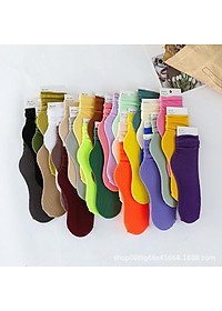 Tất nữ nhún cổ cao phong cách Vintage Hàn Quốc mỏng nhẹ phù hợp mùa hè