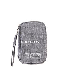 Túi đựng phụ kiện công nghệ đựng pin sạc dự phòng, điện thoại, cáp sạc usb, tai nghe có quai cầm, [Loại cao cấp - Màu Đen] Túi Đựng Phụ Kiện Công Nghệ Có Quai Cầm, Chống Nước - Hàng Chính Hãng dododios