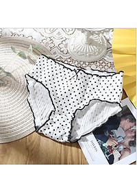 Quần lót nữ cotton tinh khiết chấm bi quần giữa eo Quần sịp dễ thương Nhật Bản QL03