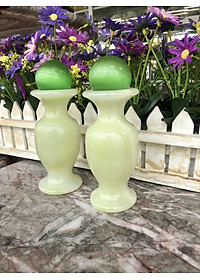 Bộ combo cặp Lục Bình Lọ Hoa đá ngọc onyx kết hợp quả cầu phong thủy