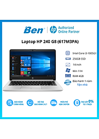 Laptop HP 240 G8 617M3PA (i3-1005G1/4GB/256GB SSD/14HD/VGA ON/WIN11/Silver) – Hàng Chính Hãng