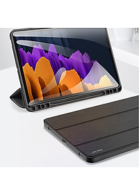 Bao da dành cho SamSung Galaxy Tab S9 Fe chính hãng Dux Ducis Domo chống sốc, có khay đựng bút - hàng chính hãng 