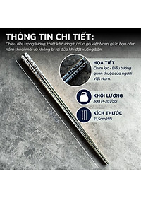 Set 05 đôi đũa inox 304 - 316 DandiHome 2020 chống trơn trượt, sang trọng, tinh tế