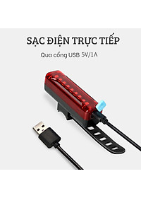 Đèn đuôi nhấp nháy đèn cảnh báo sau cho xe đạp thể thao màu đỏ A02 siêu sáng, chống nước, thời gian sáng lên đến 200h Mai Lee