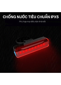 Đèn đuôi nhấp nháy đèn cảnh báo sau cho xe đạp thể thao màu đỏ A02 siêu sáng, chống nước, thời gian sáng lên đến 200h Mai Lee