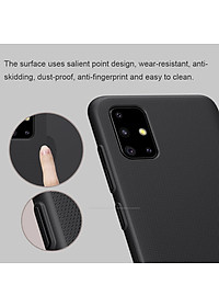 Ốp Lưng Sần chống sốc cho Samsung Galaxy A71 hiệu Nillkin Super Frosted Shield (Đính kèm giá đỡ hoặc miếng dán từ tính) - Hàng Chính Hãng
