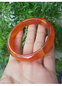 Vòng mã não vân đỏ cam BIG SIZE, 60mm