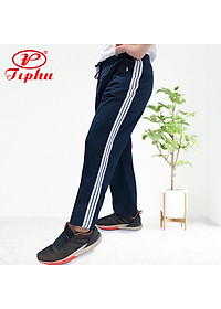 Quần thun thể dục 3 sọc Amazing, lưng thun, dây rút, vải cotton co giãn, hút mồ hôi, đủ size từ 20-100kg, Unisex