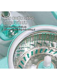 Combo 3 Bông Lau + 1 Bộ Lau Nhà MyJae Đài Loan Sợi Microfiber Xoay Siêu Tốc 360 Độ Thông Minh 129.5cm