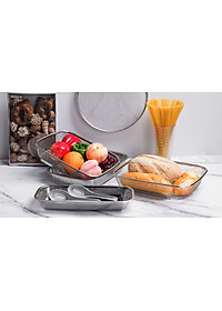 Rổ lưới bằng inox hình chữ nhật có đế đựng rau củ - 2 kiểu lưới