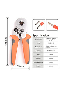 Kìm bấm cos vuông tròn pin I-WISS HSC8 6-4 tự điều chỉnh