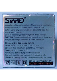 Bao cao su SafeFit siêu mỏng 003 hộp 3 cái