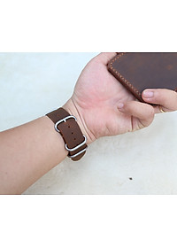 Dây đồng hồ NATO (dây Zulu) da sáp ngựa handmade