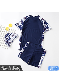 Bộ đồ bơi bé trai lớn size đại đến 68kg kèm mũ, chất thun bơi lạnh co giãn 4 chiều, chống tia UV, giữ nhiệt tốt | BT44